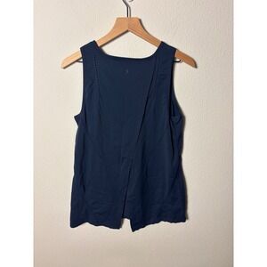 Athleta Foothills Tank Navy Blue Split Back
